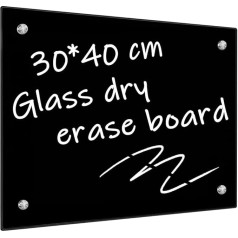 Umtiti Black Dry Erase stikla tāfele 12x16 collu bez rāmja stikla tāfele mājai skolai birojam melna virsma stikls BK3040