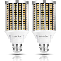 DragonLight 30 W īpaši spilgtas kukurūzas gaismas LED spuldzes (aizvieto 250 vatu) - 3000 K silti balta 3600 lūmenu E27 Edisona LED spuldze komerciālam apgaismojumam - garāžu darbnīcām, birojiem, pagalmiem (2 gab.)