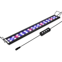 Hygger 9-32 W akvārija LED apgaismojums, akvārija LED lampa ar taimeri, dimmējama, LED akvārija gaisma ar regulējamu kronšteinu 28-48 cm akvārijam, zivju tvertnei, zivju augiem (balta, zila un sarkana gaisma)