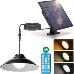 Aigostar Saules apgaismojums āra lietošanai ar kustības sensoru 50 W LED saules gaismas āra apgaismojums ar tālvadības pulti IP65 Saules āra apgaismojums Regulējama krāsu temperatūra Saules sienas apgaismojums dārzam ar 3 m