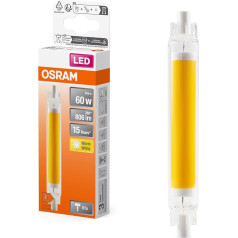 OSRAM LED Slim Line Slim daudzkrāsaina LED lampa ar R7s retrofit pamatni, 8W / 806lm caurspīdīga, silti balta gaisma ar 2700K, bez apgaismojuma, IP20, nesvina stikls, 16 mm diametrs