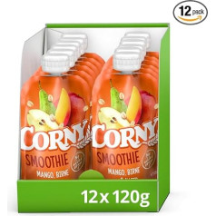 Quetschie Corny Smoothie Mango Pear Oats, vegāns, bez pievienotā cukura, 12 x 120 g