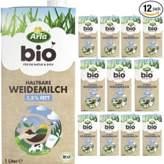 Arla Durable Ganību piens 1,5% tauku govs piens 1000 ml x 12 gab.