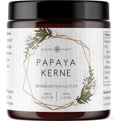 Nordic Pure papaijas sēklas 100 g, neapstrādātas pārtikas kvalitātes papaijas sēklas, papaijas pipari bez piedevām, augsts papaīna saturs, papaijas enzīms