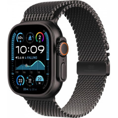 Pulkstenis ultra 2 gps + mobilais, 49 mm titāna apvalks melnā krāsā ar Milānas m aproci titāna krāsā melnā krāsā