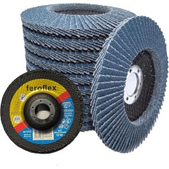 Feroflex® zobotie diski 125 mm Profesionālas kvalitātes slīpēšanas diski Abrazīvie slīpēšanas diski, 40 graudi, 40 gab., 40 gab. iepakojumā