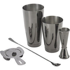 Barfly M37101BK Basics kokteiļu komplekts, nerūsējošais tērauds, metāliski melns