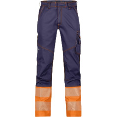 DASSY® Princeton Stretch Hi-Vis Trousers - Maat 48 - Dark Blue/Neon Orange, Dark blue/neon orange