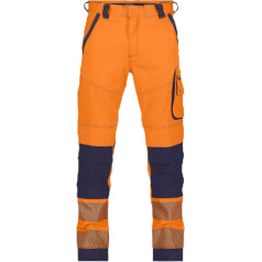 DASSY® Aruba Stretch Hi-Vis bikses ar kabatām ceļgaliem - Maat 54 - Neona oranžs/tumši zils, Neona oranžs/tumši zils