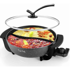 Food Party Hot Pot Electric Hotpot Pot 6L Electric Cooking Pot 220V 1200W Double-Sided Electric Wok ar vāku Chinese Hot Pot Fondue