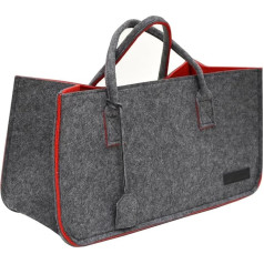 DuneDesign Līdz 25 kg: Iepirkumu soma no filca XXL - 50 x 25 x 25 Liela izmēra soma no filca - Kamīna maisiņš malkai - iepirkumu grozs automašīnai Salokāms iepirkumu maisiņš no filca malkai