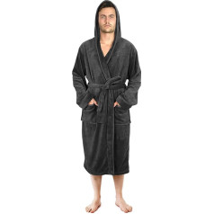 NY Threads Men's Dressing Gown with Hood, Cuddly Soft, Loungewear and Sleepwear