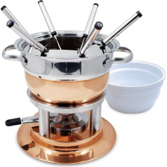 Swissmar F66415 Lausanne Fondue komplekts, 11 gabali, varš/nepastiepjošais tērauds, 1,8 l, Fondue komplekts gaļai, sieram un šokolādei, 6 personām, dāvanu komplekts