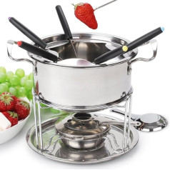 Fondue komplekts siera Nerūsējošais tērauds ar 6 dakšiņām / DIY šokolādes fondue komplekts sudrabs / Gaļas Fondue komplekti