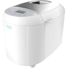 Cecotec Bread&Co 1000 Delicious Bread Maker 550 W, 19 programmas, 1 kg, 15 programmējamas stundas, trauku mazgājamā mašīnā mazgājams trauks, recepšu grāmata, balts