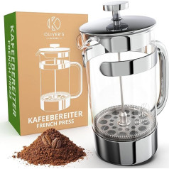 Oliver's Kitchen® French Press 1 litrs - elegants stikla kafijas automāts autentiskai kafijas baudīšanai - karstumizturīgs un praktisks