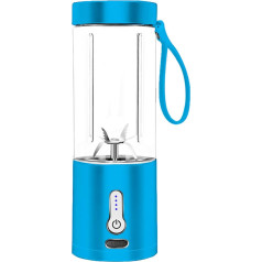Meichoon LB38 Elektriskā sulu maisīšanas krūze 530ml 6 asmeņi ar nēsāšanas siksniņu Viegli pārnēsājama Maisīt kokteiļus, smūtijus, augļus, dārzeņus LB38, zila, Q-LB38 Blue
