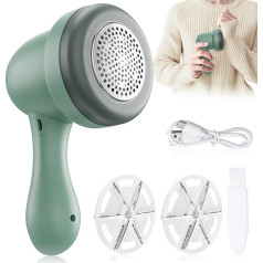 Tiptop Home Lint Shaver auduma skuveklis USB uzlādējams portatīvais drēbju tīrītājs džemperu tīrītājs ar 2 nerūsējošā tērauda rezerves asmeņiem ar 6 asmeņiem