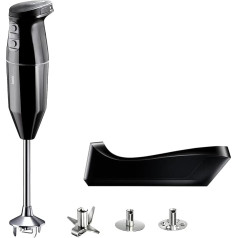 bamix Cordless Plus rokas blendera komplekts, ieskaitot multi, putukrāsni, nerūsējošā tērauda trieciena disku, 250 W, 3 līmeņi, ražots Šveicē, melns