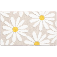 kingsea 40 x 60 cm Daisy paklājs vannas grīdas paklājs, vannas paklājs, neslīdošs mazgājams vannas paklājs, Daisy, ūdeni uzsūcošs paklājs, mīksts vannas paklājs dušas kabīnes malai un virtuves durvīm