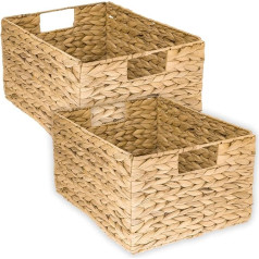 HMF glabāšanas grozs, salokāms grozs, pīts no ūdens hiacintes jūraszāles, 2 gab., izmērs L, 36 x 28 x 20 cm