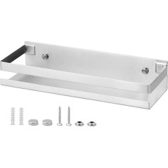 QWORK® dušas plaukts bez urbšanas dušas plaukts nerūsējošā tērauda matēts vannas istabas plaukts 30 cm dušas plaukts ar urbšanu pašlīmējošs vannas istabas plaukts vannas istabai virtuvei