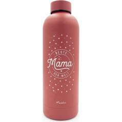 Manahia Vacuum Flask Gift Mum – Best Mum in the World – 500 ml – Stainless Steel Vacuum Flask – Sports Bottle, Bottle for Mum – Gift for Mother's Day – Gift