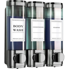 Dhnvcud 3 x 300 ml Wand-Gel-Spender, Seifenspender für die Wand, ohne Bohren, für Waschbecken, Badezimmer, Duschgel, Shampoo, Lotion für Küche und Badezimmer