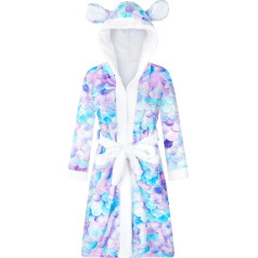 WYTbaby Bathrobe Bērnu meiteņu meitenes pūkains vilnas peldmēteļi Meitenes ar garām piedurknēm Bērnu peldmēteļi ar kapuci zēniem un meitenēm 4-14 gadi