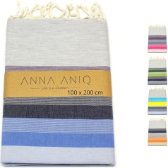 Anna Aniq Fouta Hamama dvielis, pludmales dvielis, pirts dvielis XXL, īpaši liels 100 x 200 cm (rombveida raksts), 100% ķemmēta kokvilna, vannas dvielis, piknika sega, joga, peštemāls, pludmales dvielis., 100 x 200 cm
