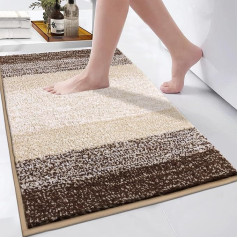 Enyhom Mīksts liels vannas paklājs 80 x 120 cm, vannas istabas paklājs, neslīdošs ūdeni uzsūcošs vannas paklājs dušai, vannai, mazgājams mašīnā, kafija