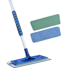Silva mikrošķiedras grīdas mopu komplekts ar mīkstu rokturi Hands-Free plakanā mopa tīrītājs 360° rotējošās grīdas lupatiņas Mops ar teleskopisku rokturi Tīrītājs logu tīrītājs (mopu komplekts ar mitru un sienu)