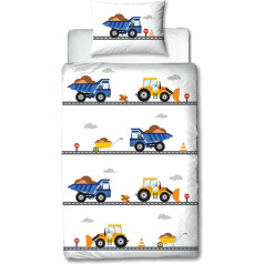 MTOnlinehandel TRAUMHELDEN Bērnu gultas veļa 135 x 100 cm Flannele/Flannelette - 1 spilvendrāna 40 x 60 cm + 1 segas pārvalks 100 x 135 cm - augstas kvalitātes zēnu gultas veļa (kokvilna, flanele/flannele, 100 x 135 + 40)