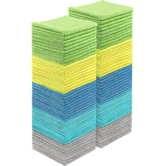 HOMEXCEL Mikrošķiedras tīrīšanas drāniņas 100 Pack High Absorbent tīrīšanas drāniņas Lint Free un nesaskrāpē tīrīšanas drāniņas mājai, virtuvei un automašīnai, Multicolor Microfiber dvieļi 29.2 x 29.2