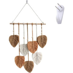 Makrame sienas piekaramais, lapu gobelēns, makrame boho apdare, austs sienas piekaramais, ar rokām darināts mājas dekors, āra, iekštelpu, dzīvojamās istabas, guļamistabas, kāzu dekoru dāvanām (haki)