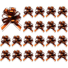 20 Brown Pull Bows 6,4 collu plats, liels dubultā slāņa dāvanu loki dāvanu iesaiņošanai, dāvanu iesaiņošanai, dāvanu pakas, dekorēšanai, kāzām, ballītēm, dzimšanas dienai, floristikas, iepakošanas un