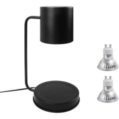 VinBee Sveču sildītāja lampa, sveču sildītāja lampa, smaržu lampa, vaska sildītājs, regulējama augstuma sveču sildītāja lampa, elektriskais sveču sildītājs, aromātiskās sveces stiklā guļamistabai, dekorēšanai (melns)