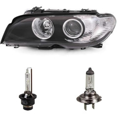 EISENFELS Bundle Set 106517825 with Headlight Left + Philips Bulb H7 D2S Suitable for 3 Series Cabriolet E46