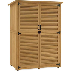 M MCombo 0901D-1 Koka dārza nojume instrumentu nojume āra laikapstākļiem izturīga lietošanai ārpus telpām Balkons terase 59 x 127 x 168 cm (dabīgs)