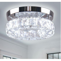 CXGLEAMING Šiuolaikiniai krištoliniai liustros lubų žibintai Dimmable Chandelier Flush LED lubų šviesos gyvenamasis kambarys miegamasis vonios kambarys prieškambaris virtuvė (balta)