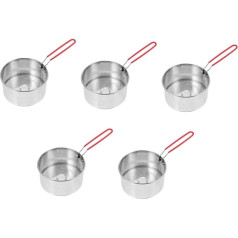 Warmhm 5st Anzündkorb Aus Holzkohle Lagerkorb Tragbarer Brennkorb Grillkörbe Rostfreier Holzkohlebrenner Kohlekorb Tragbarer Camping-grillkorb Campingbrennerkorb Silver Rostfreier Stahl