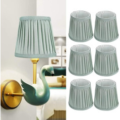 Topyond Modern Green Chandelier Shades - komplekts no 6 auduma lampu vākiem lustrām, stilīgi un eleganti abažūru aksesuāri