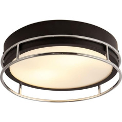 Searchlight Pheonix Phoenix 2 Light Flush melns, hroms, matēts stikls