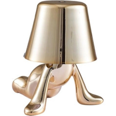 XJGQQQ Schreibtisch Lampe Kreative Kleine Goldene Figur Tischlampe, Wiederaufladbares Nachtlicht, Multifunktionale Touch-verstellbare Tischlampe Energiesparlampe(E)