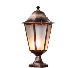 WFZRXFC American Retro Style, City Stream Type, Waterproof Outdoor Post Lantern, Metal Surface, Yard Decoration, Column Lights, E27, Suitable for Gate Passage Door Post Lights