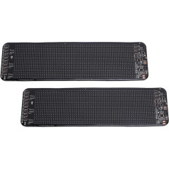 2 elastīgo LED ekrānu komplekti, aplikāciju vadība, auto LED zīme, IP64, programmējama LED zīme, 348 x 102 x 2,5 mm