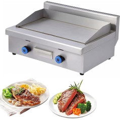 ZHJOPP Doppelter Gas-Grill, glatter kommerzieller Edelstahl, robust, Restaurant-Außen-Grillplatte, Gas-Backplatte, Burger-Grill (720)