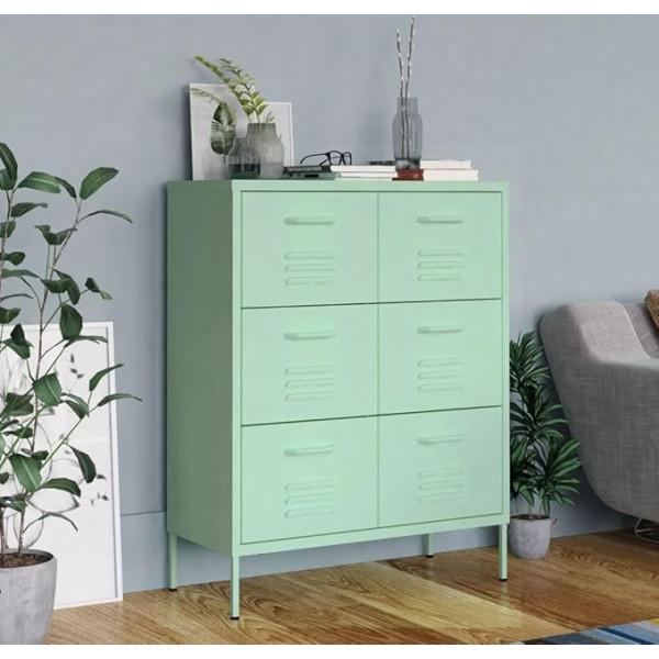 CCCINER Atvilktņu skapis Mint Green 80 x 35 x 101,5 cm Tērauds, Uzglabāšana un organizēšana, Skapīši