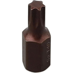 1 x Sechskant-Torx-Bits, brūnā krāsā, Auto-Reparatur, legierter Stahl, gehärteter Stahl, Sechskant-Torx-Bits, pneimatiskais (75 mm-T25)
