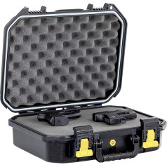 Plano All-Weather Double Pistol Case Ūdensnecaurlaidīgs un putekļu necaurlaidīgs pistoles futrālis diviem ieročiem; Augsta blīvuma putuplasts, melns; nepārtraukts Dri-Loc blīvējums